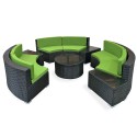 Conjunto sofá circular para jardín Lampunh rattán