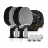 Pack de palas de Ping Pong, 4 palas, 6 pelotas, funda protectora