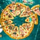Superflotadores pizza hinchable acuático infantil